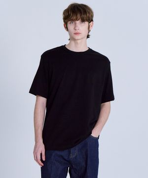 UNI 릴렉스핏 라운드넥 반팔티셔츠 블랙 LATS0105