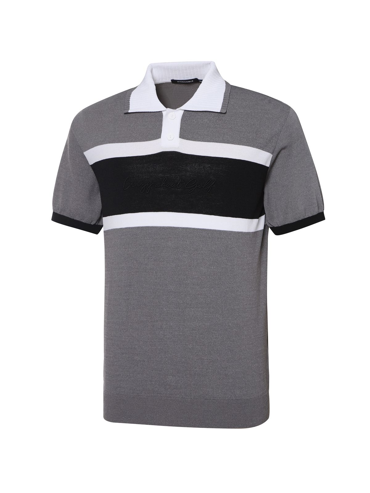 와이드앵글(WIDEANGLE) SG 보더 폴로 스웨터 M_Heather Grey