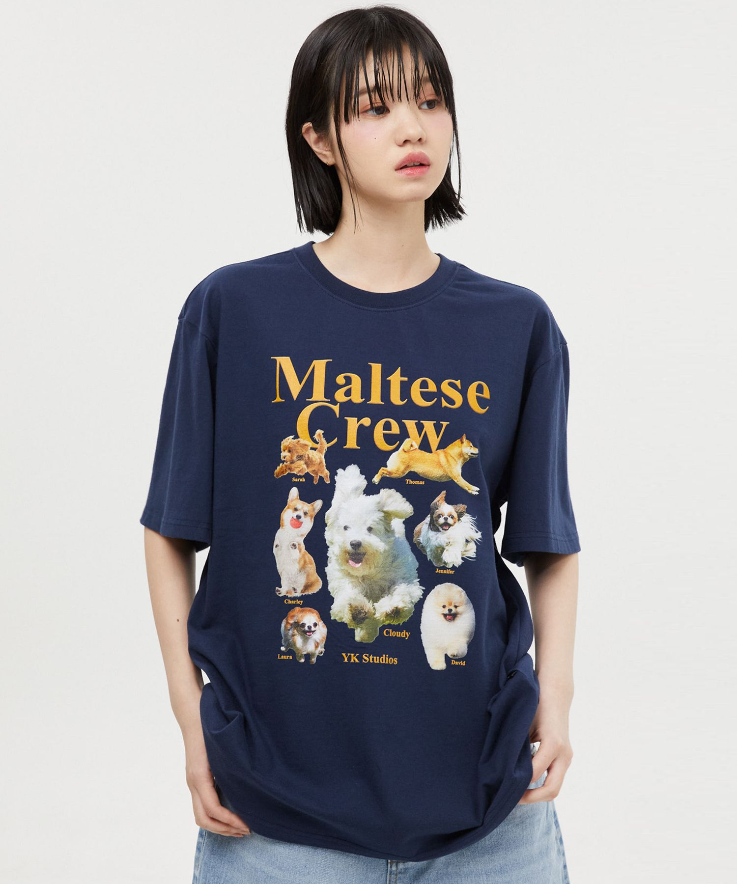 ★WAIKEI★ Maltese CCTV Short Sleeve T-shirt Navy YKBD02TS10 MUSINSA | WAI KEI Maltese Crew Short Sleeve T-shirt Navy