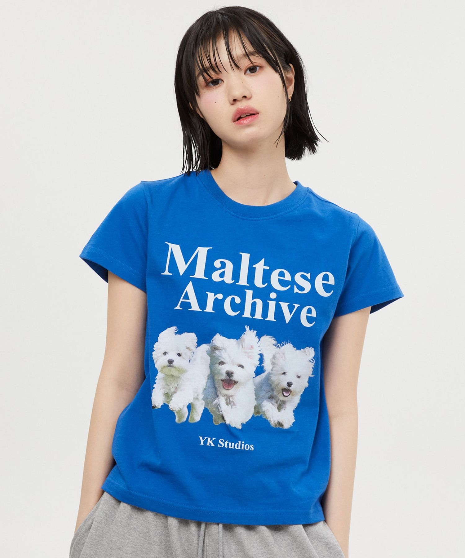 ◆Wai Kei◆ Maltese Archive Short Sleeve T-Shirt Blue MUSINSA | WAI KEI Maltese Archive Short Sleeve T-shirt Blue
