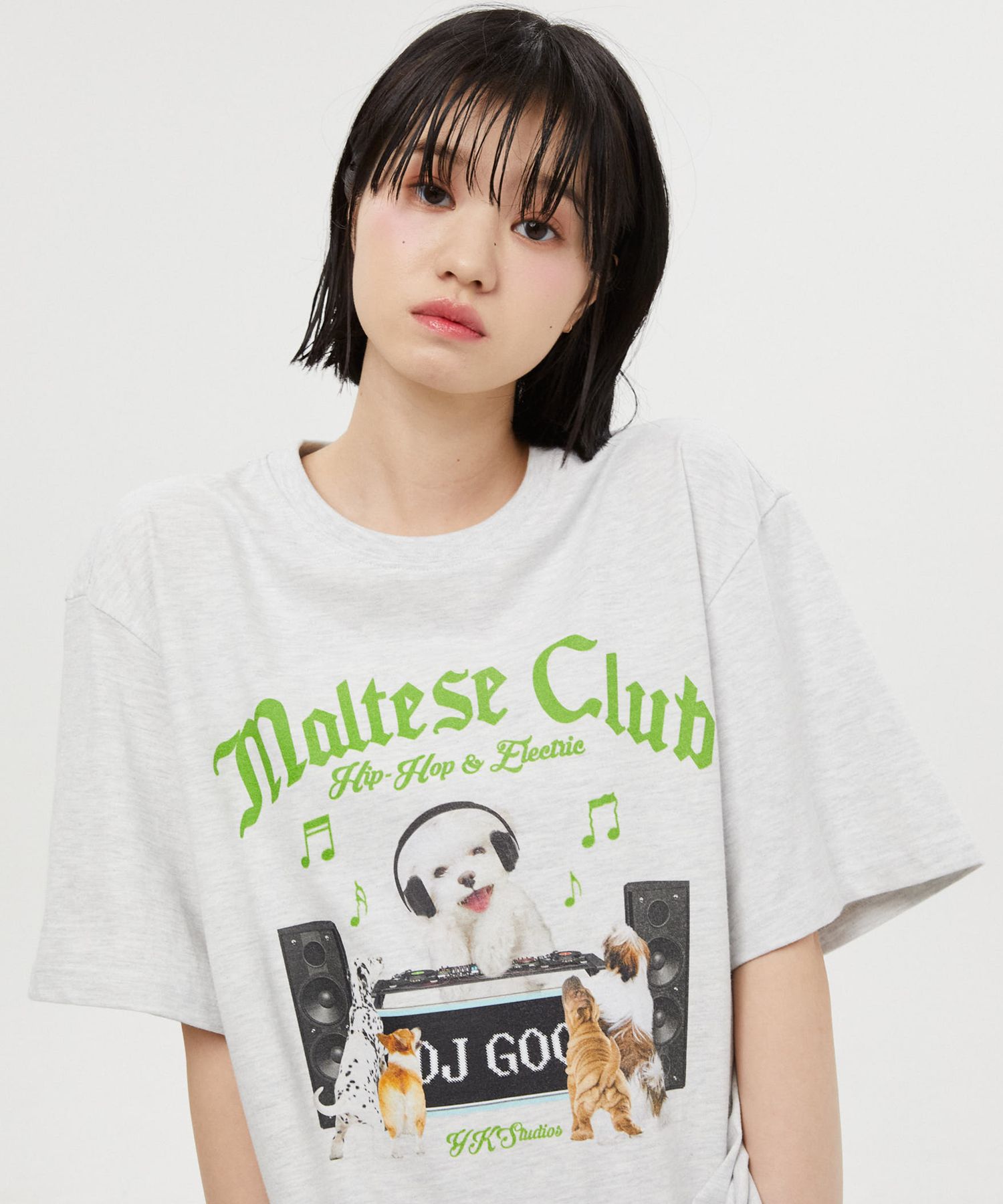 ★WAIKEI★ Maltese Family Short Sleeve T-shirt Melange White Maltese family half sleeve tshirts WHITE - waikei