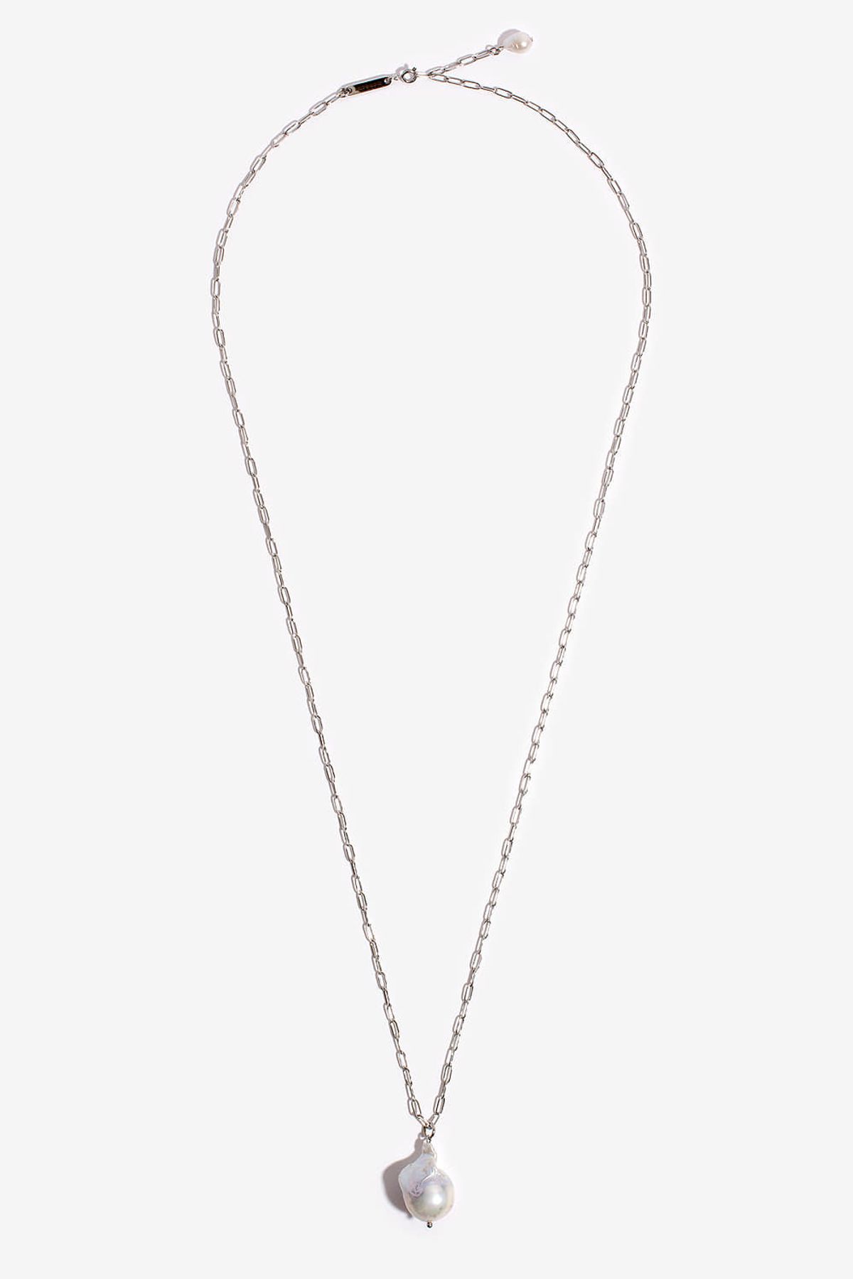 모드곤(MODGONE) 바로크진주 실버 롱 목걸이Baroque Pearl Silvertone Long Necklace