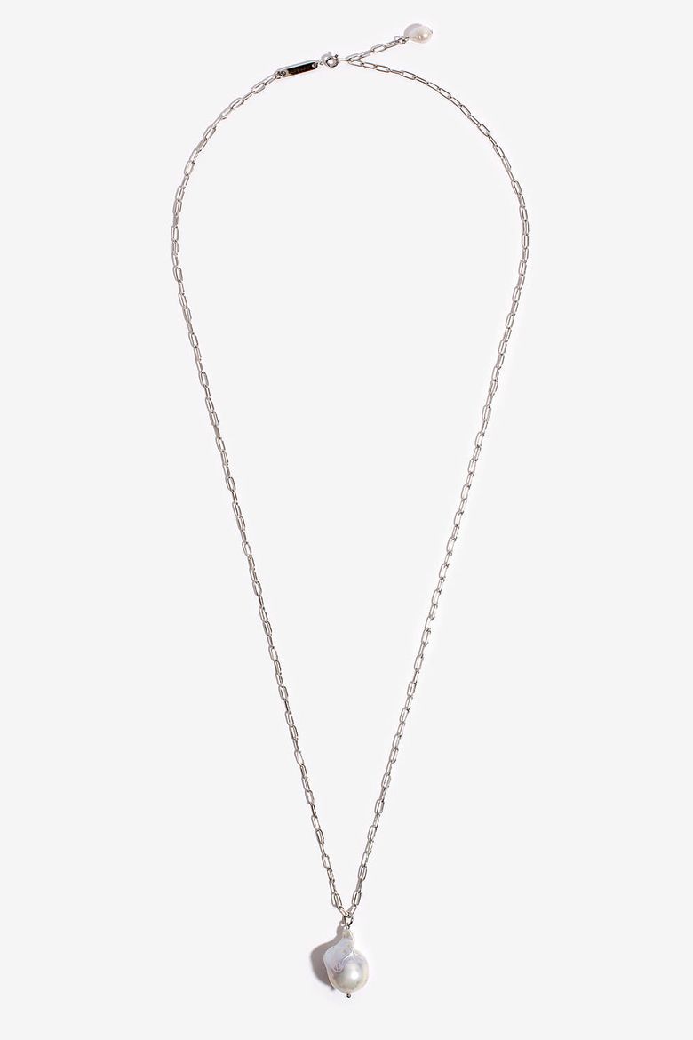 바로크진주 실버 롱 목걸이Baroque Pearl Silvertone Long Necklace