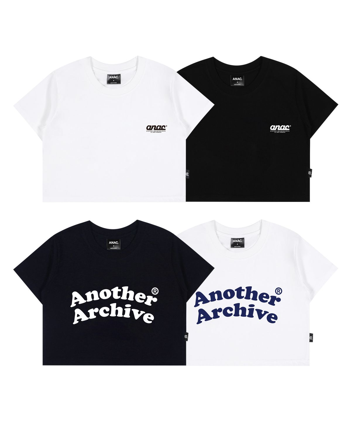어나더 아카이브(ANOTHER ARCHIVE) [패키지]2PACK 크롭 반팔 2종