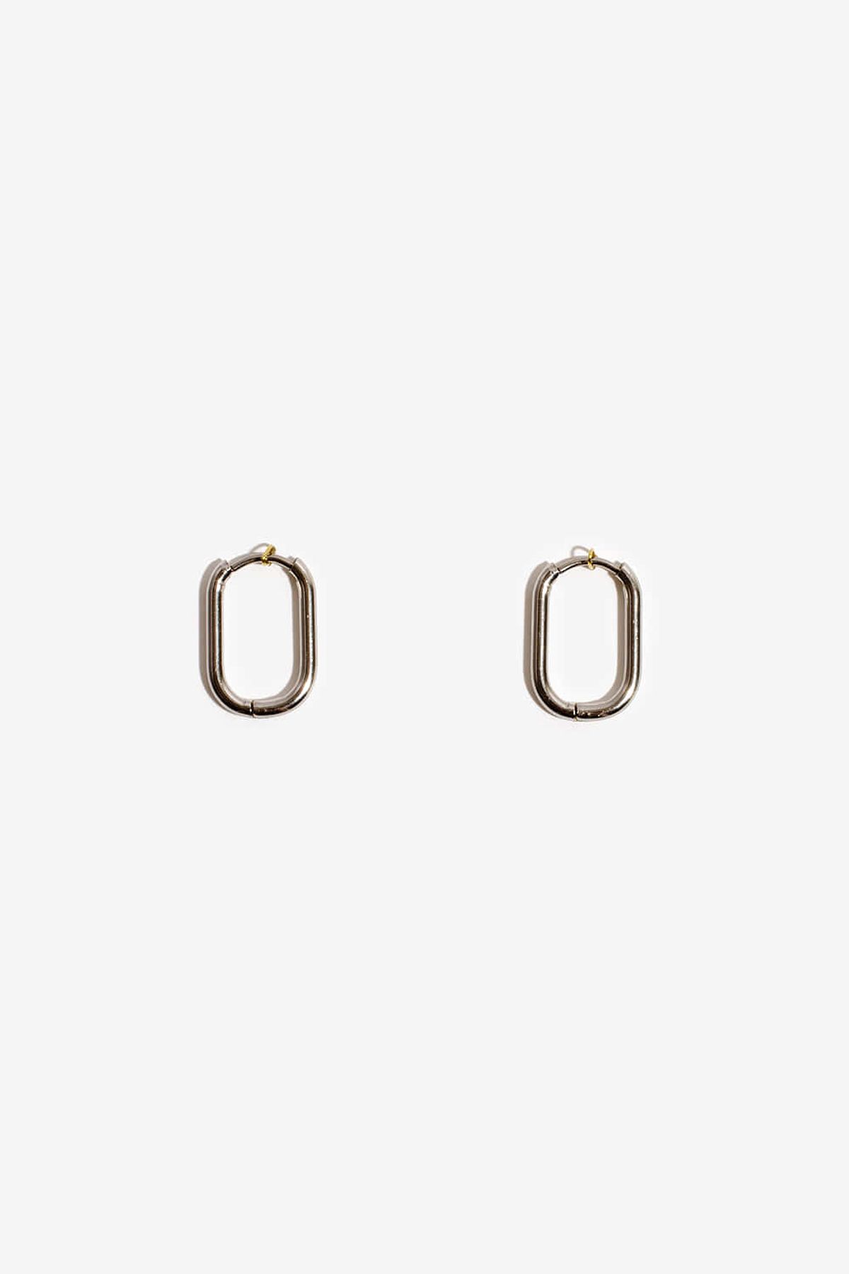 모드곤(MODGONE) 실버톤 미니 원터치 링귀걸이 Silvertone mini ring earring