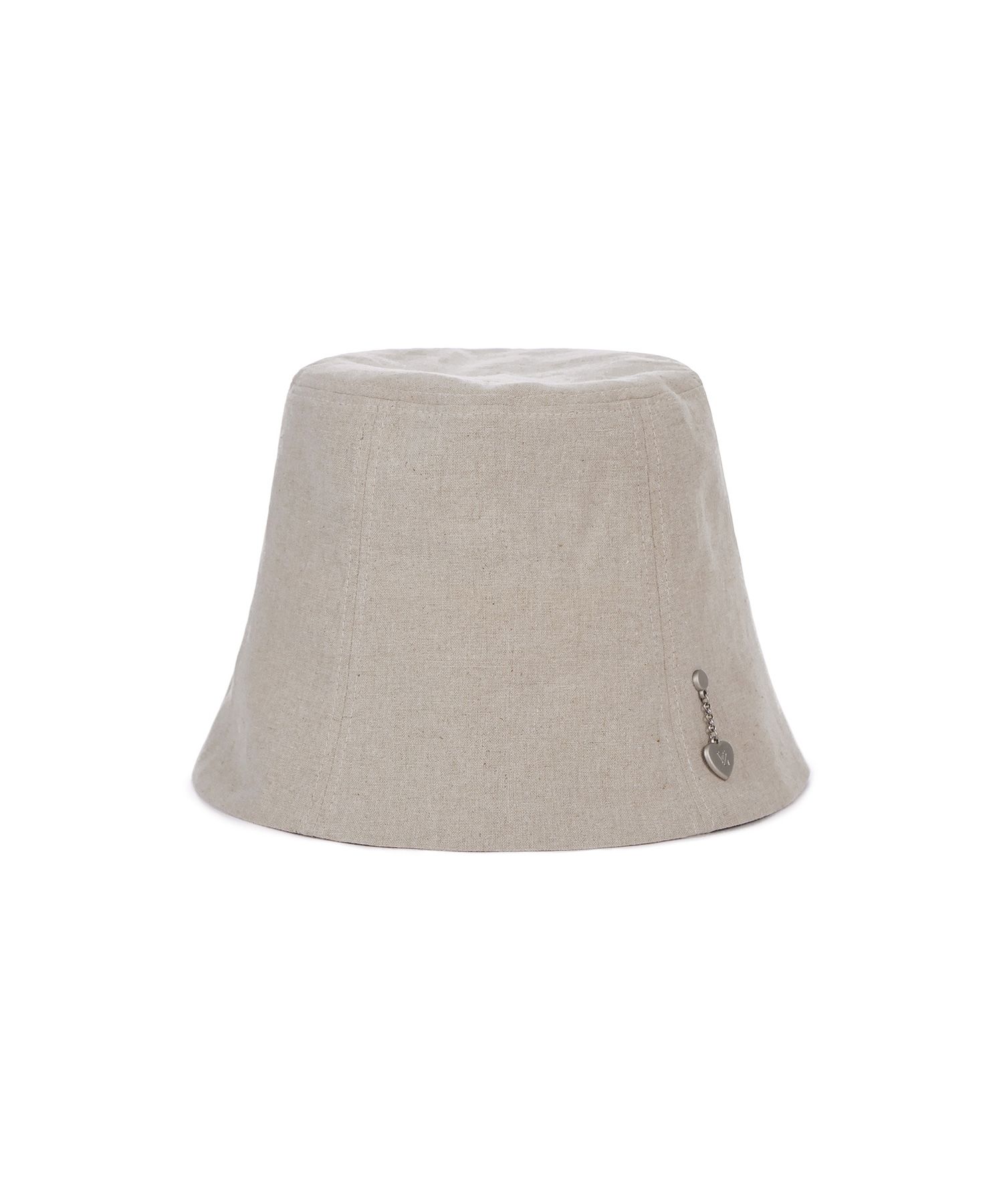 MUSINSA | VARZAR Heart Chain Stud Linen Bucket Hat Natural