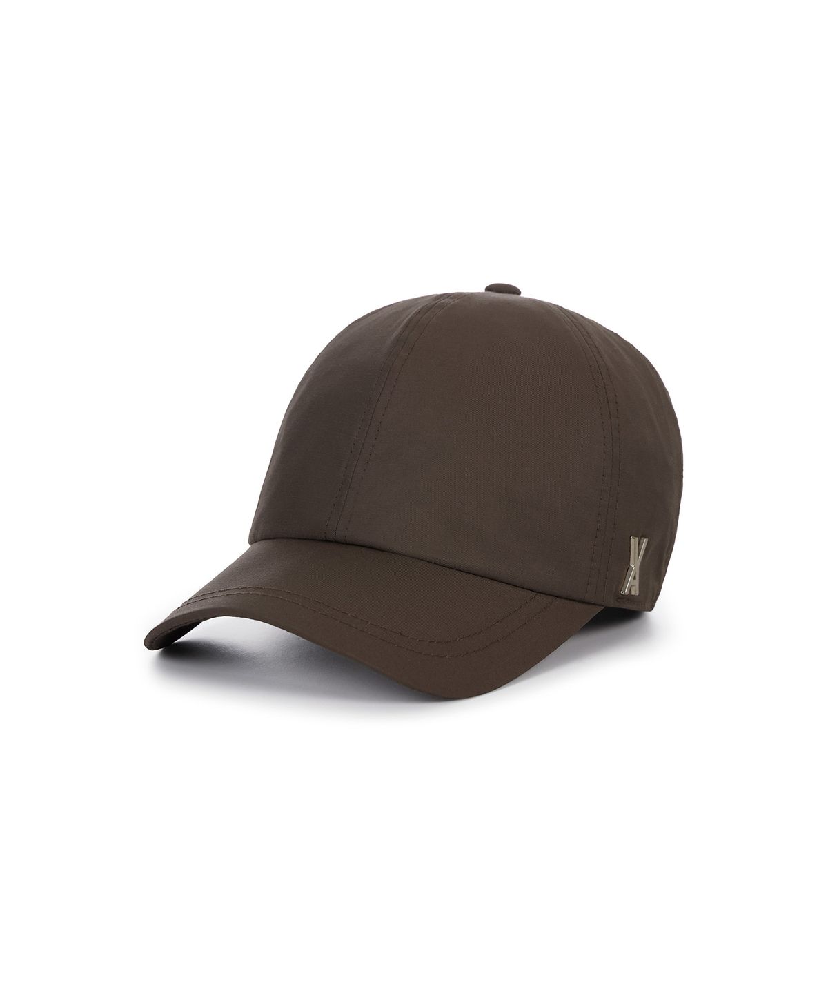 바잘(VARZAR) 스터드 로고 나일론 뉴스보이 볼캡 브라운
