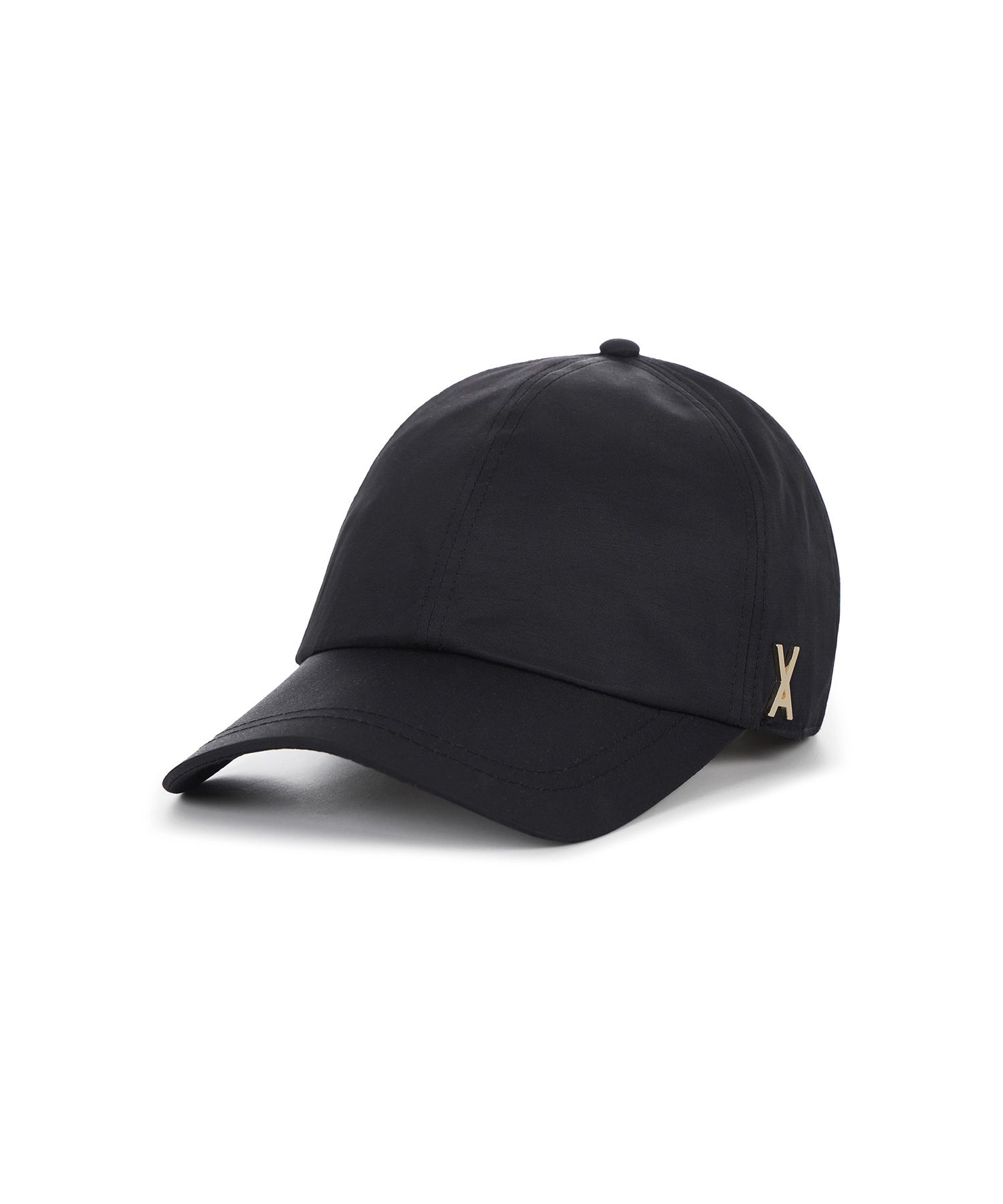 MUSINSA公式 | VARZAR Studded Logo Nylon Newsboy Ball Cap Black