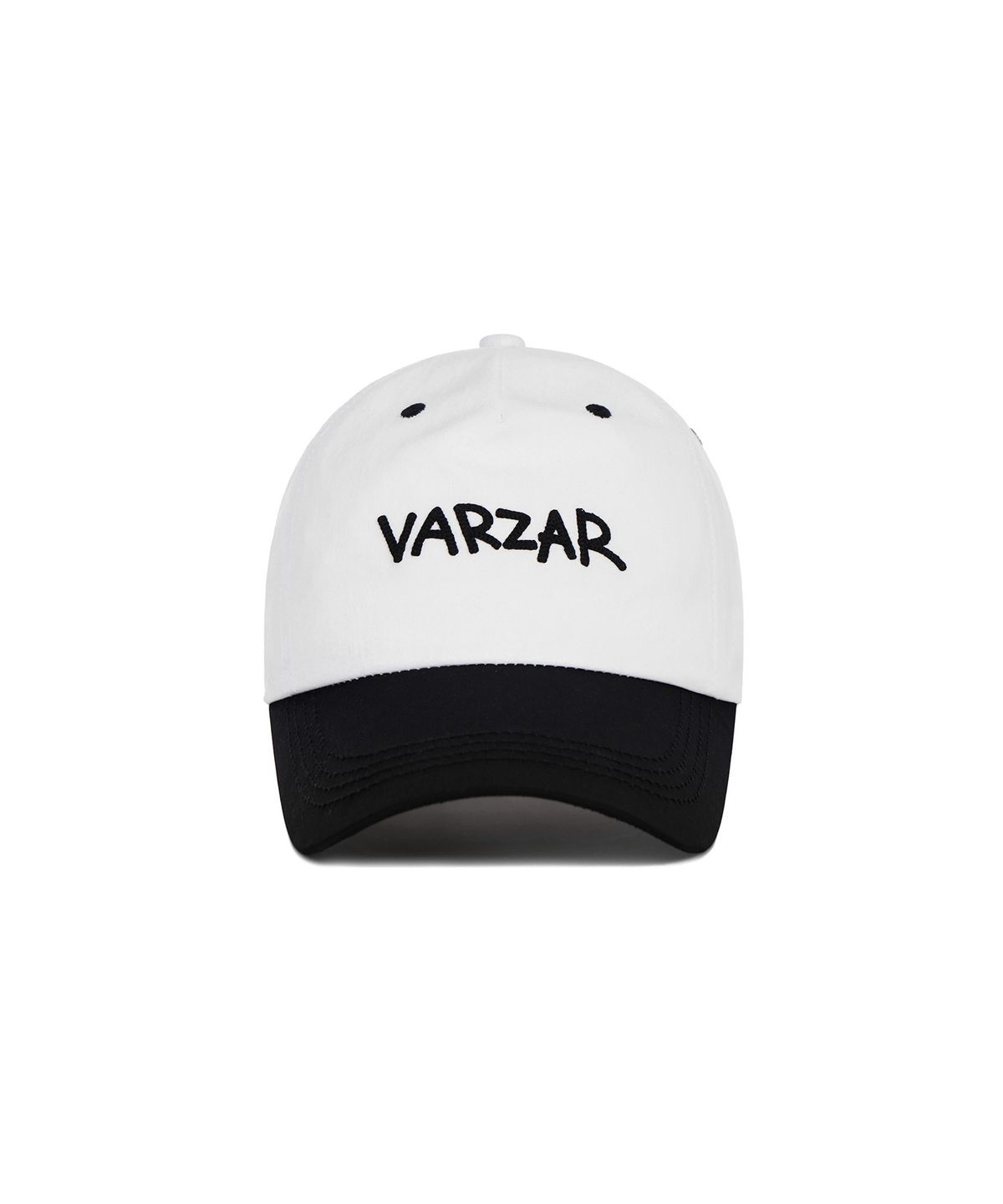 바잘(VARZAR) 스크리블 투톤 5패널캡 화이트/블랙