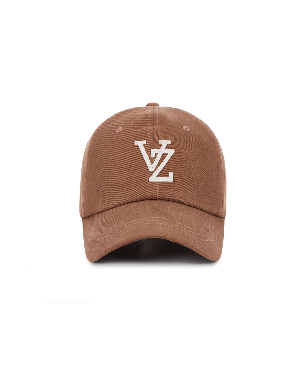 바잘(VARZAR) 모노그램 아플리케 오버핏 워싱 볼캡 브릭