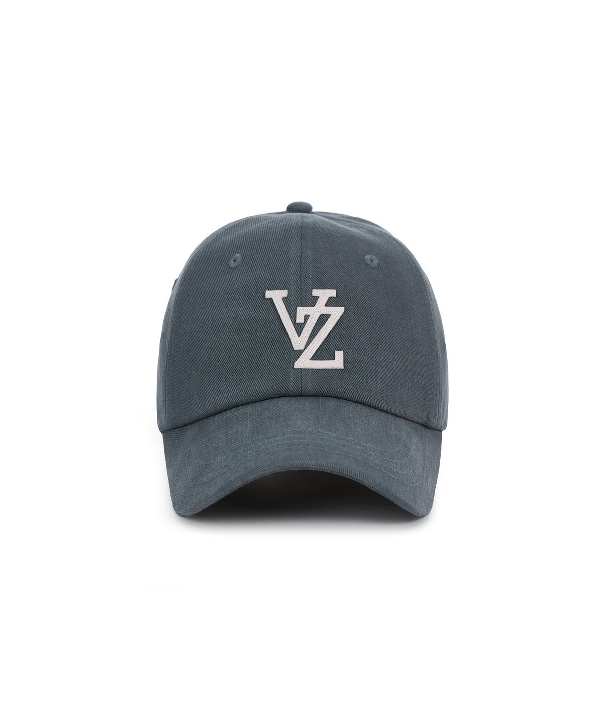 바잘(VARZAR) 모노그램 아플리케 오버핏 워싱 볼캡 차콜