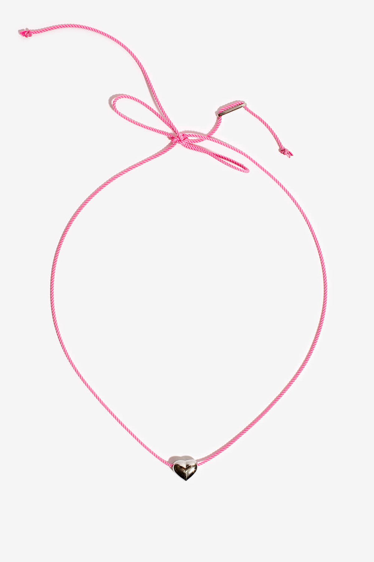 모드곤(MODGONE) 하트 핑크 실크리본 목걸이 Heart Pink SilkenRibbon Necklace