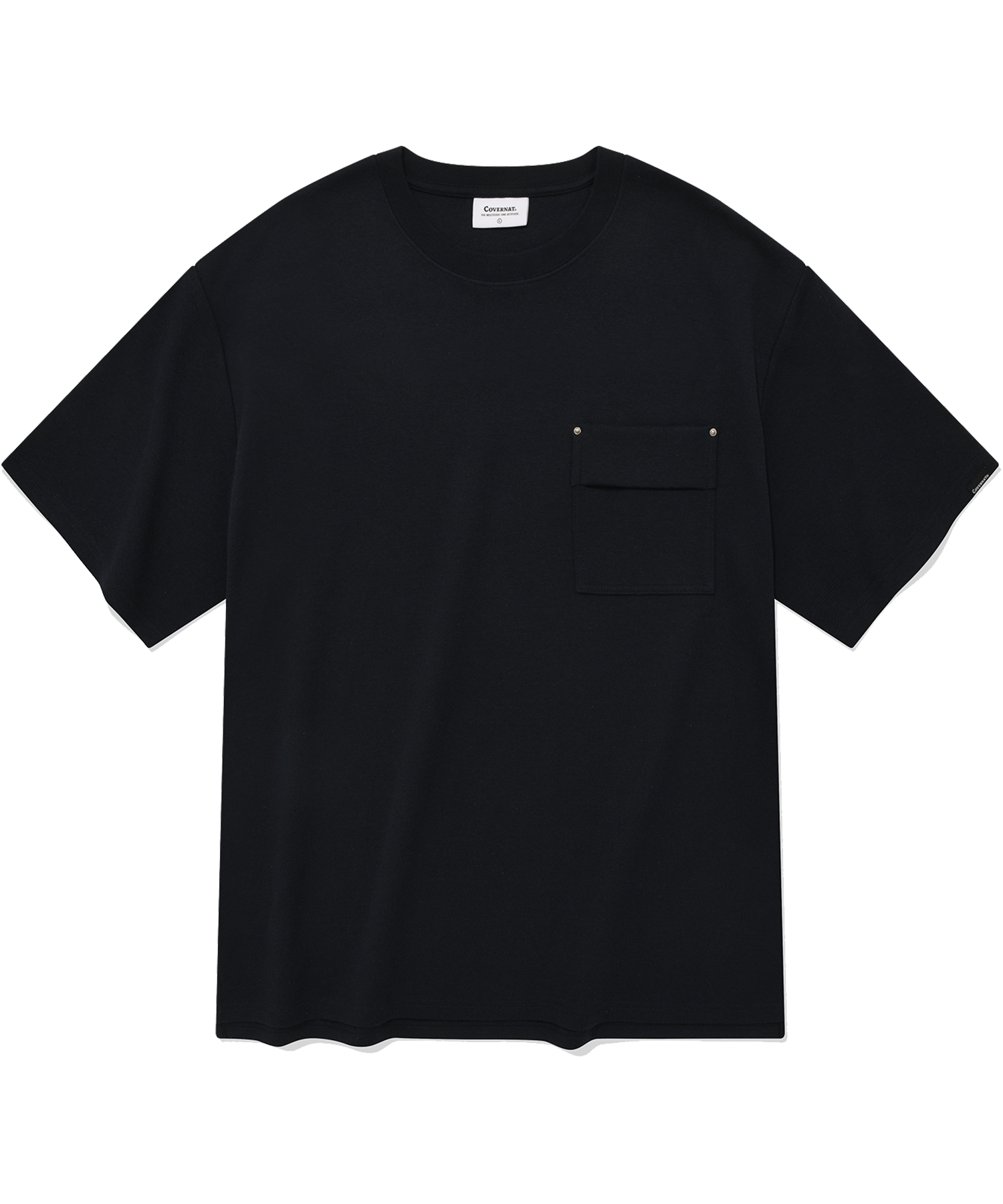 MUSINSA | COVERNAT round pocket t-shirt navy