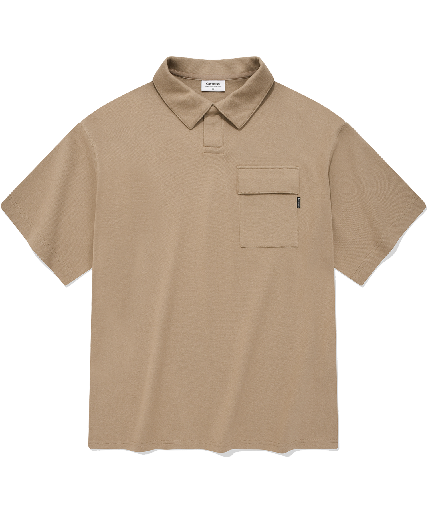 ★23SS★【COVERNAT】★Open collar pocket T-shir.t★ MUSINSA | COVERNAT Open collar pocket t-shirt beige