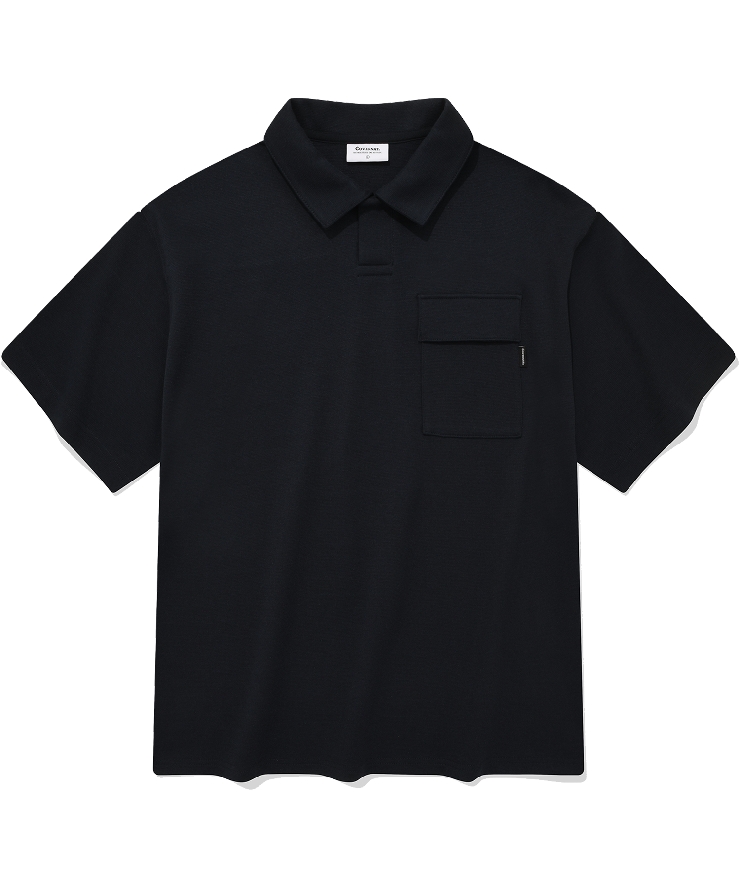★23SS★【COVERNAT】★Open collar pocket T-shir.t★ MUSINSA | COVERNAT Open collar pocket t-shirt navy