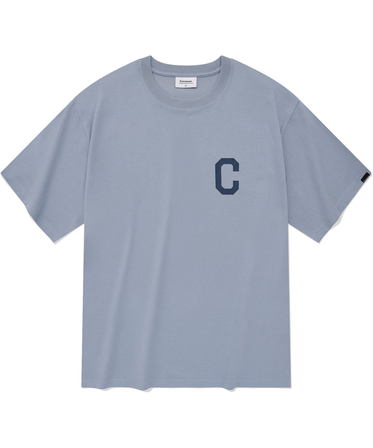 MUSINSA | COVERNAT C logo t-shirt sky blue