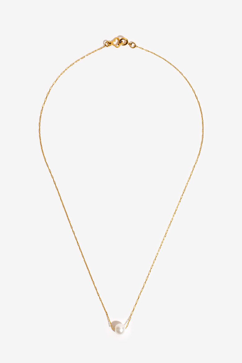 골드톤 6mm담수진주 심플목걸이Goldtone 6mm Freshwater Pearl Simple Necklace