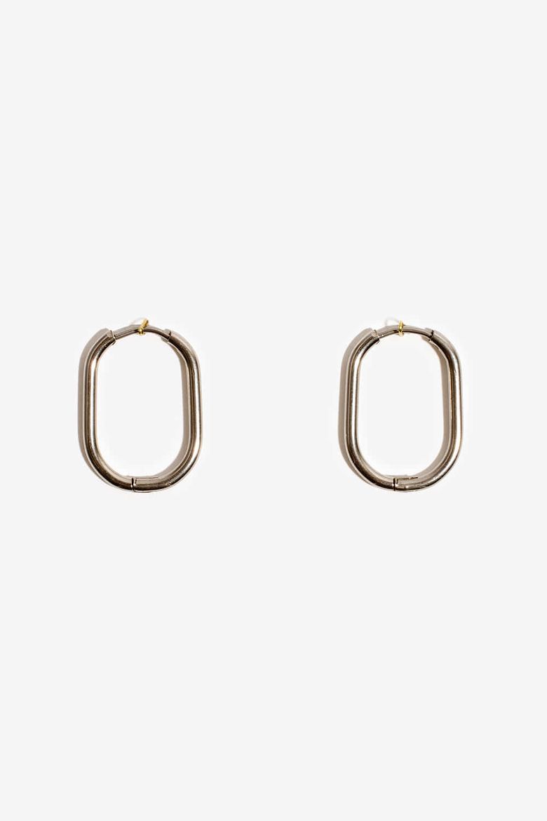 실버톤 원터치 링 귀걸이 Silvertone ring earring