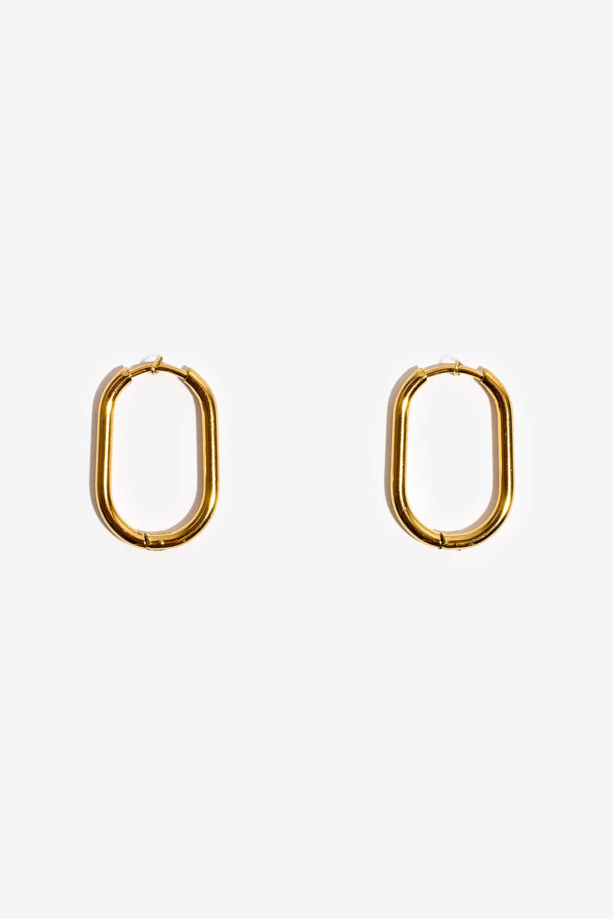 모드곤(MODGONE) 골드톤 원터치 링 귀걸이 Goldtone ring earring
