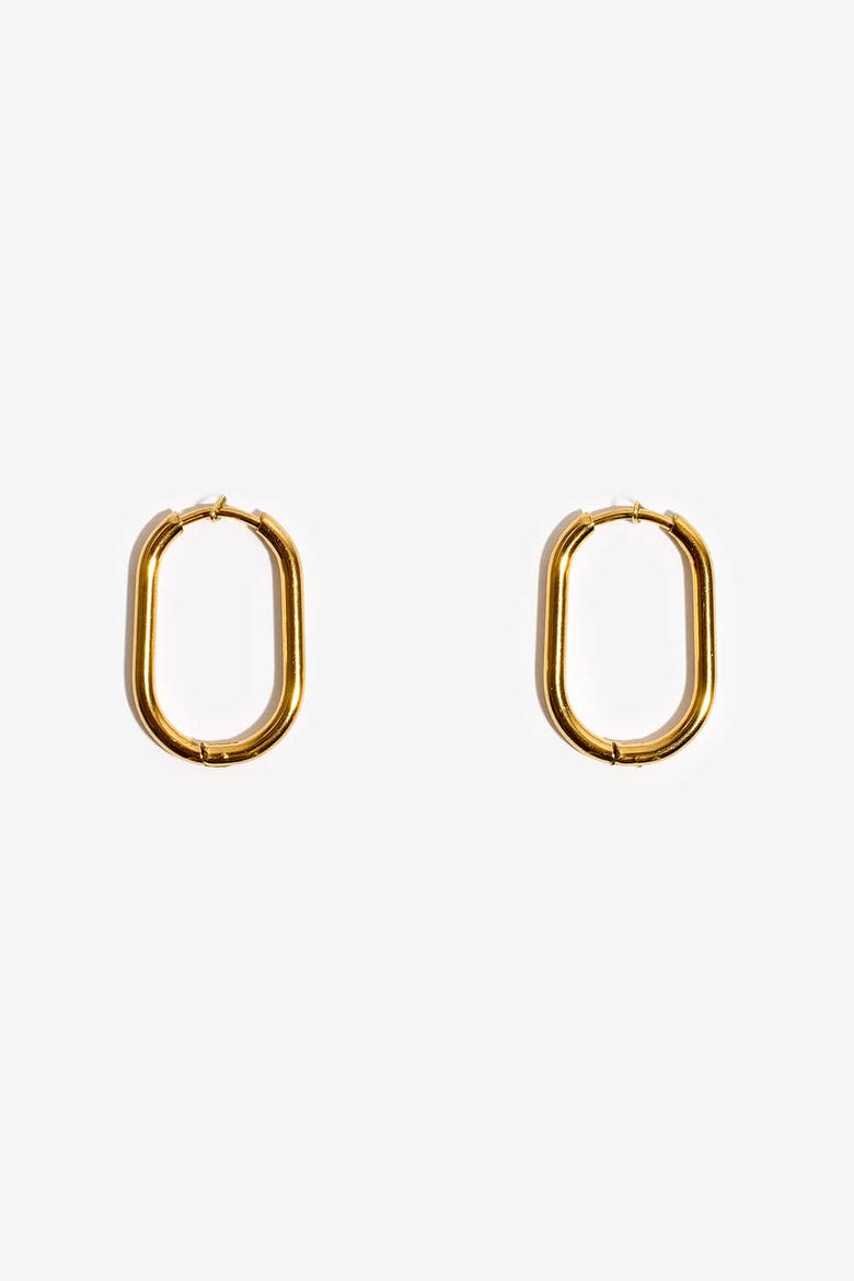 골드톤 원터치 링 귀걸이 Goldtone ring earring