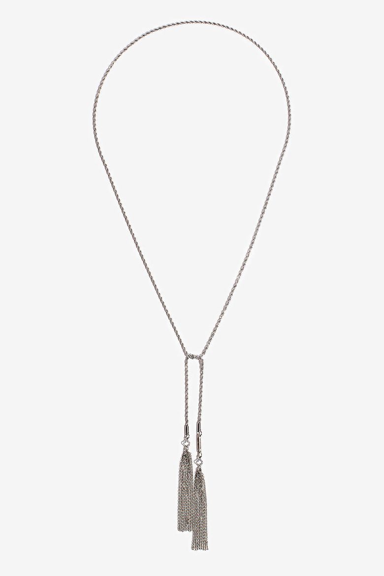 실버톤 타슬 로프 롱 목걸이 Silvertone Tassel Rope LongNecklace