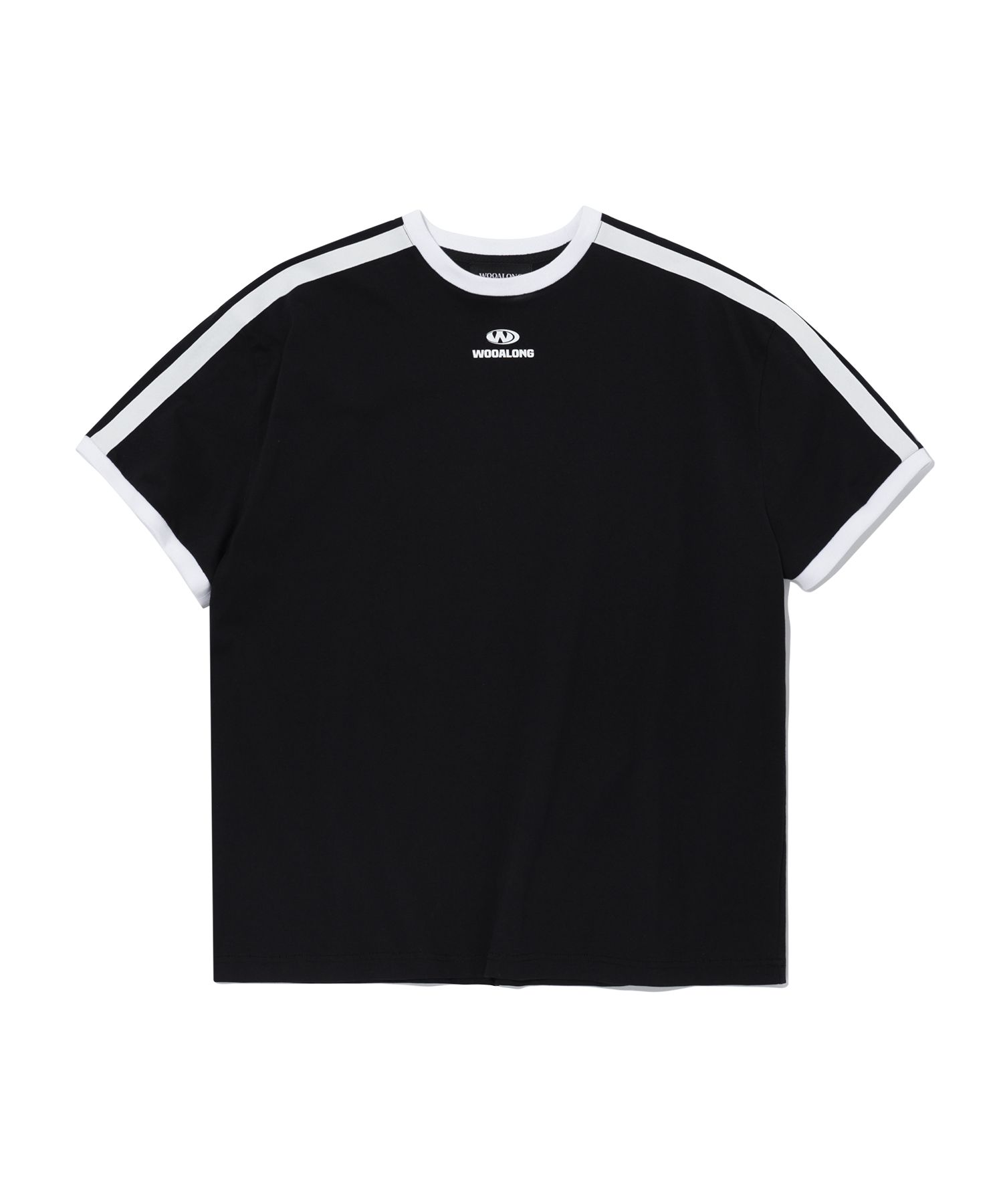 ★23SS★【WOOALONG】★Track logo cotton contrast T-shir.t★ MUSINSA公式 | WOOALONG Track logo cotton contrast T-shirt