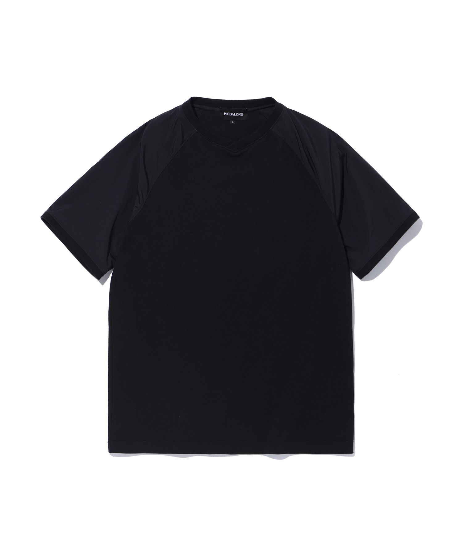 さらに100円引き◆WOOALONG◆Line colored raglan T-shirt MUSINSA | WOOALONG Line colored raglan T-shirt - BLACK
