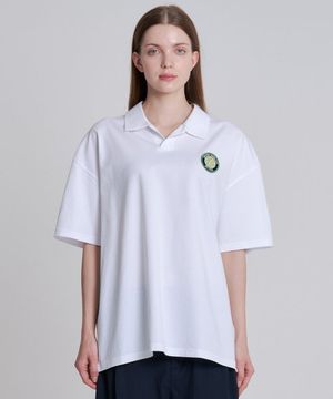 테니스 오픈카라 반팔티 화이트