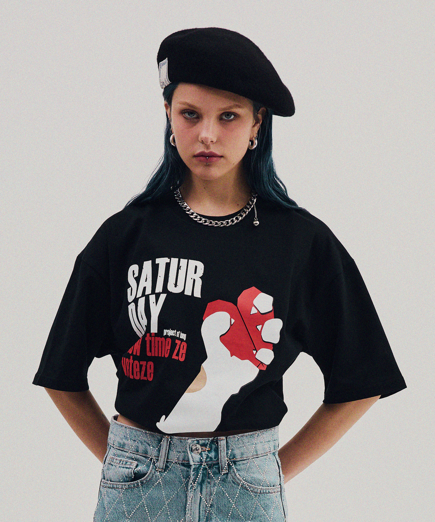 【VETEZE】23SS★ Heart Hunting Half T-shirts MUSINSA公式 | VETEZE Heart Hunting Half T-Shirt (Black)