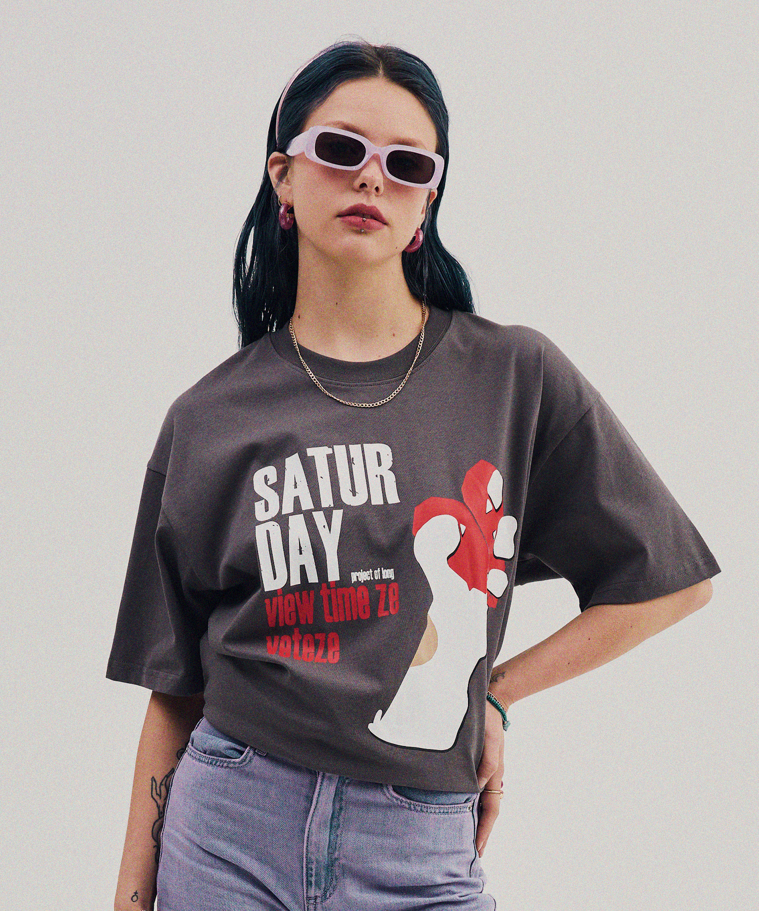 【VETEZE】23SS★ Heart Hunting Half T-shirts MUSINSA | VETEZE Heart Hunting Half T-Shirt (Charcoal)