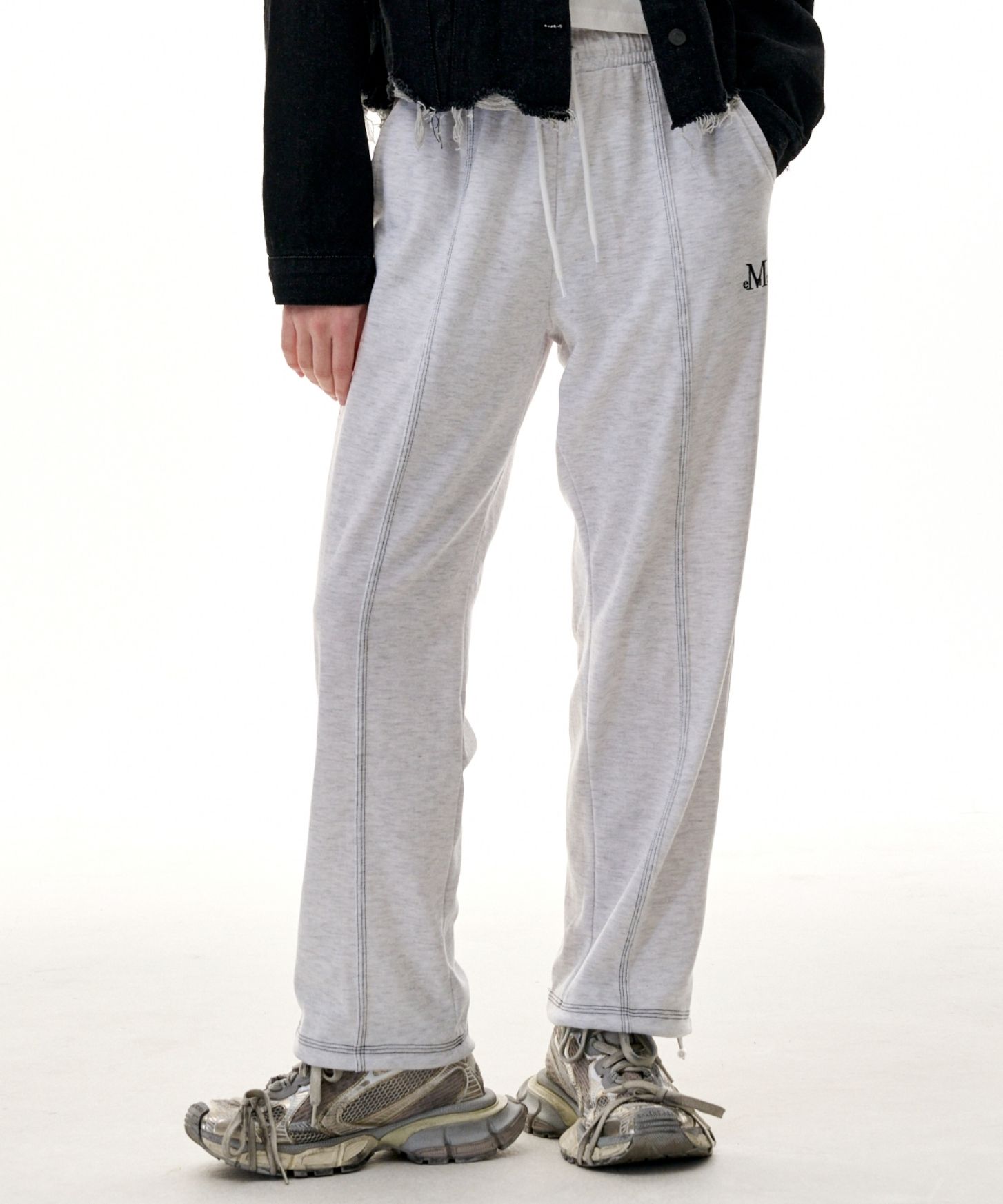 ★MUCENT★ STITCH JOGGER PANTS BlackWhite Melange P0000HL MUSINSA | MUCENT STITCH JOGGER PANTS (Black,White Melange)