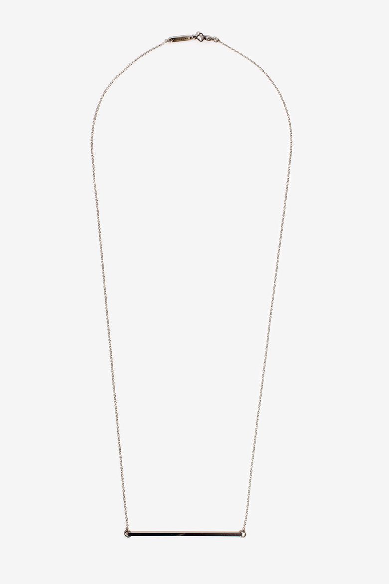실버톤 롱바 스틱 목걸이 Silvertone Longbar Necklace