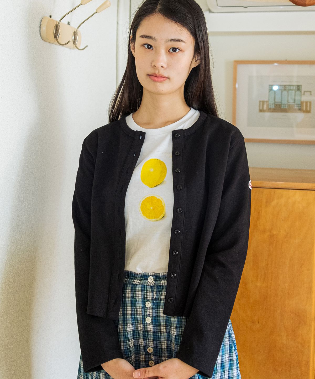 코튼벨(COTTON BELL) 라운드넥 가디건 - Black