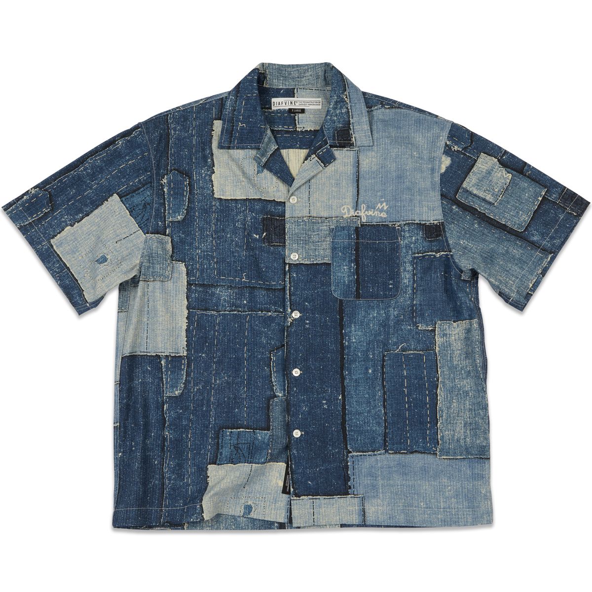 디아프바인(DIAFVINE) DV.LOT 682 INDIGO BORO shirt