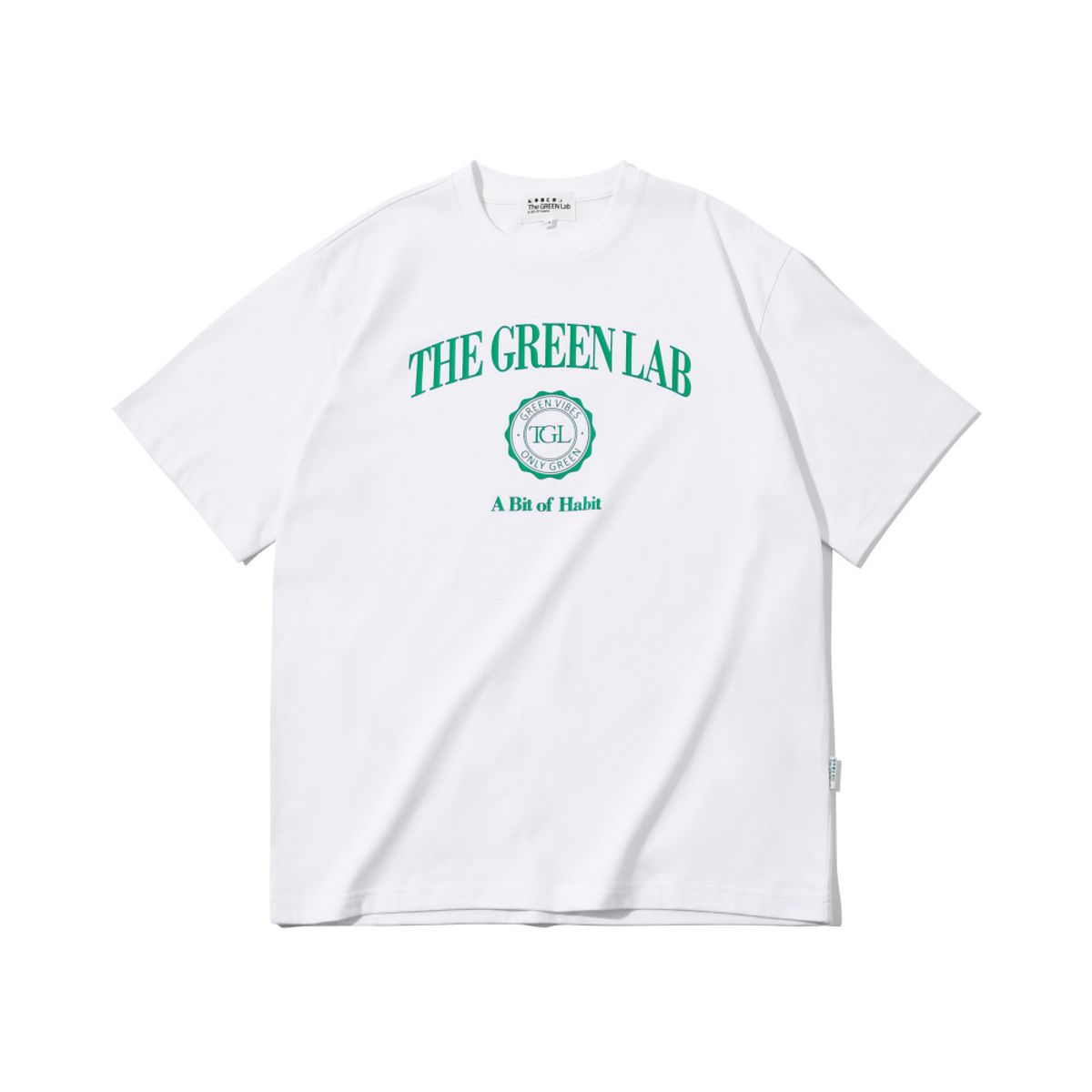 더그린랩(THE GREEN LAB) 바시티 그래픽 반팔티셔츠 [화이트]