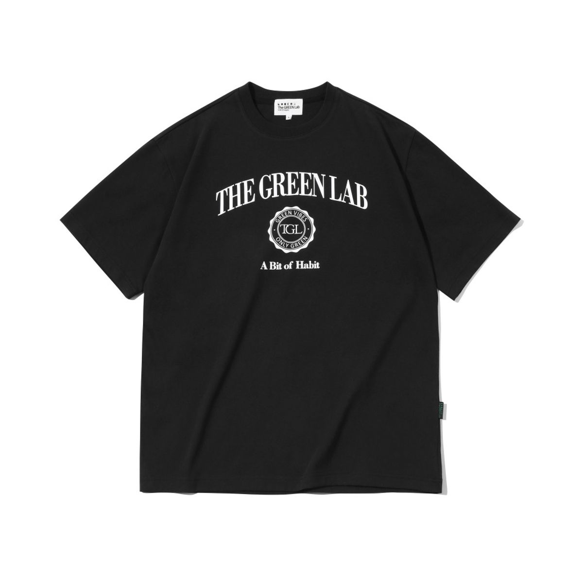 더그린랩(THE GREEN LAB) 바시티 그래픽 반팔티셔츠 [블랙]