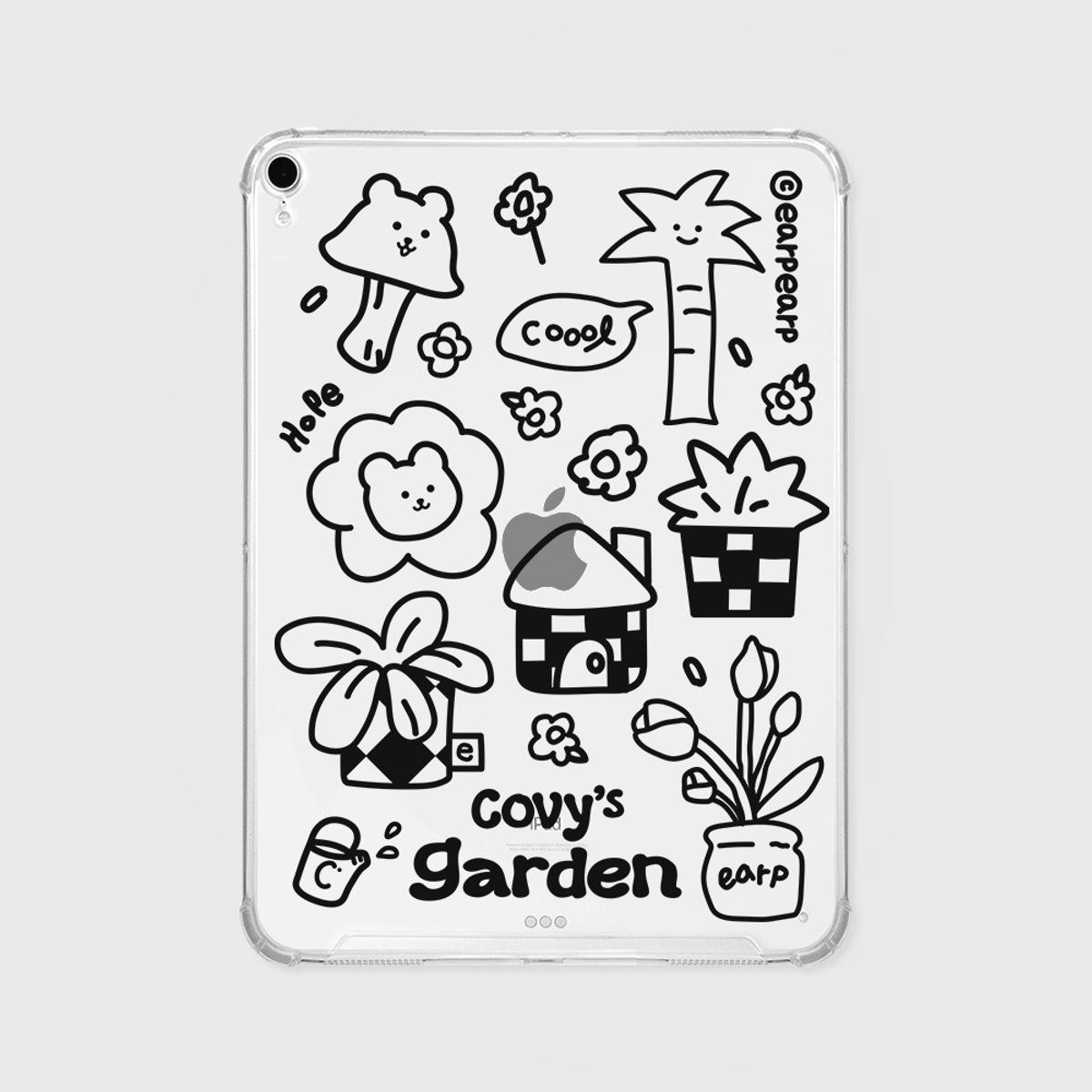 어프어프(EARPEARP) BLACK DRAWING COVY GARDEN(아이패드-클리어하드)