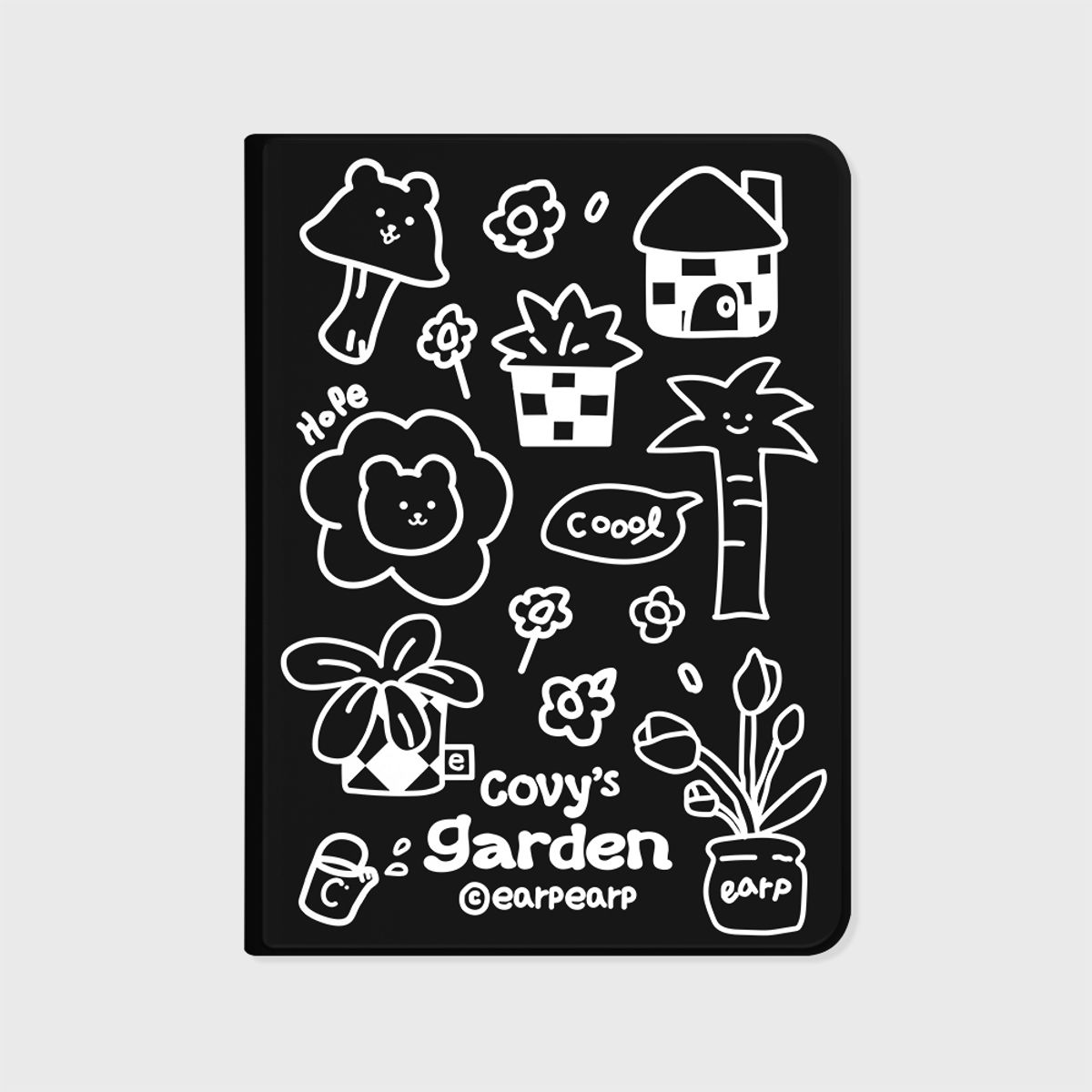 어프어프(EARPEARP) DRAWING COVY GARDEN-BLACK(아이패드-커버)