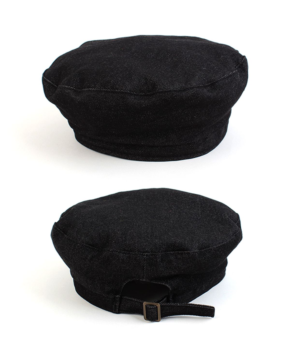 유니버셜 케미스트리(UNIVERSAL CHEMISTRY) Belted Washing Black Denim Beret 베레모