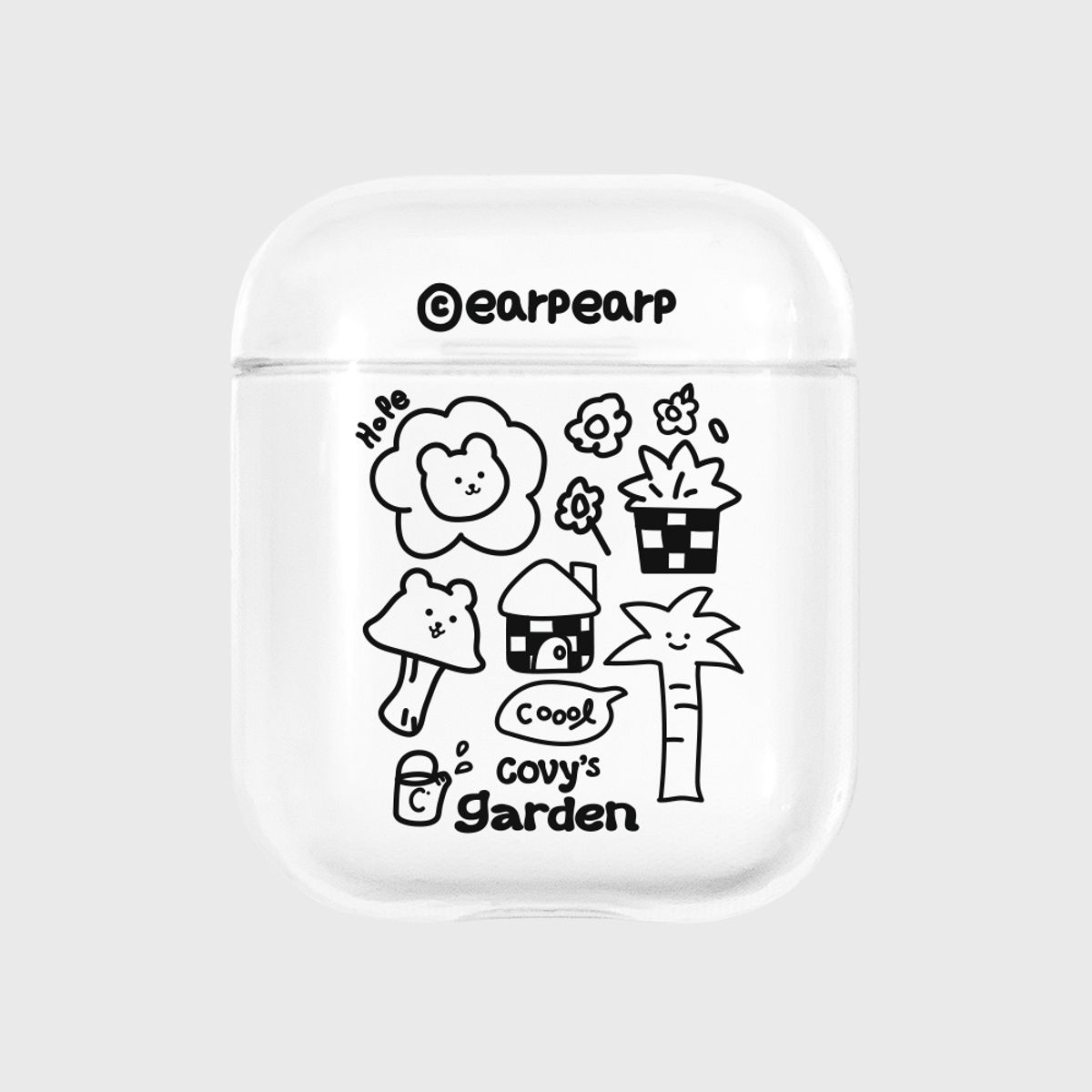 어프어프(EARPEARP) BLACK DRAWING COVY GARDEN(에어팟-클리어)