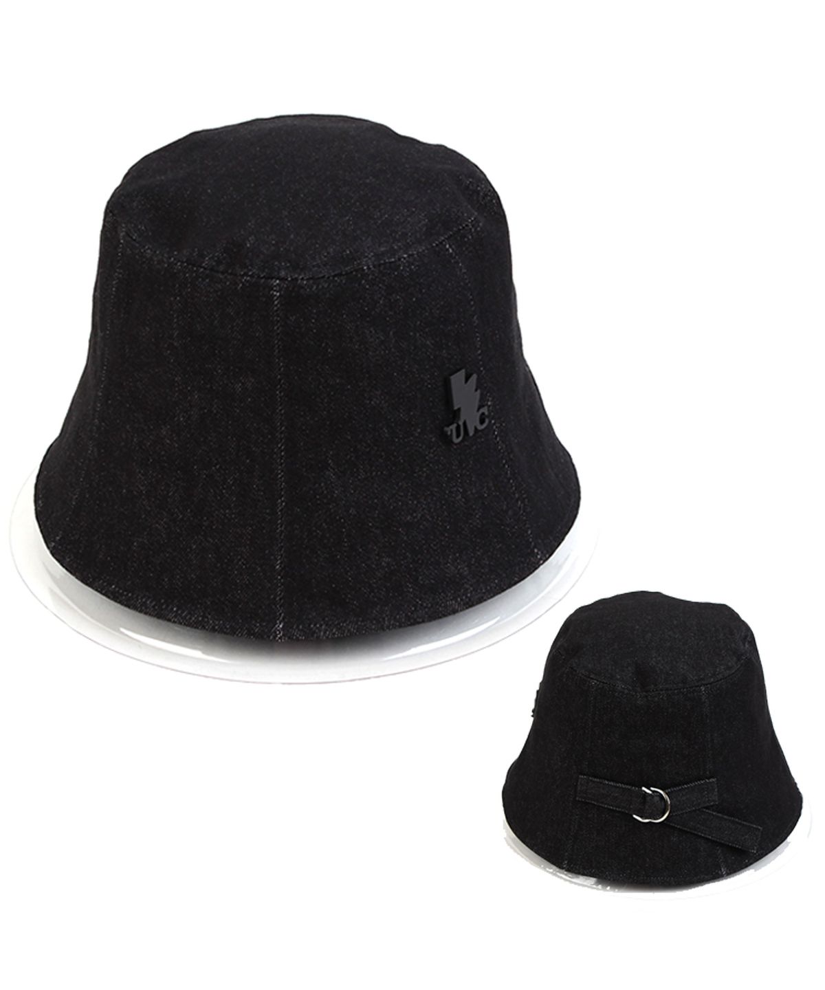 유니버셜 케미스트리(UNIVERSAL CHEMISTRY) Belted Black Denim Bucket Hat 버킷햇