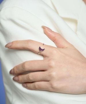 Purple Half Moon Ring
