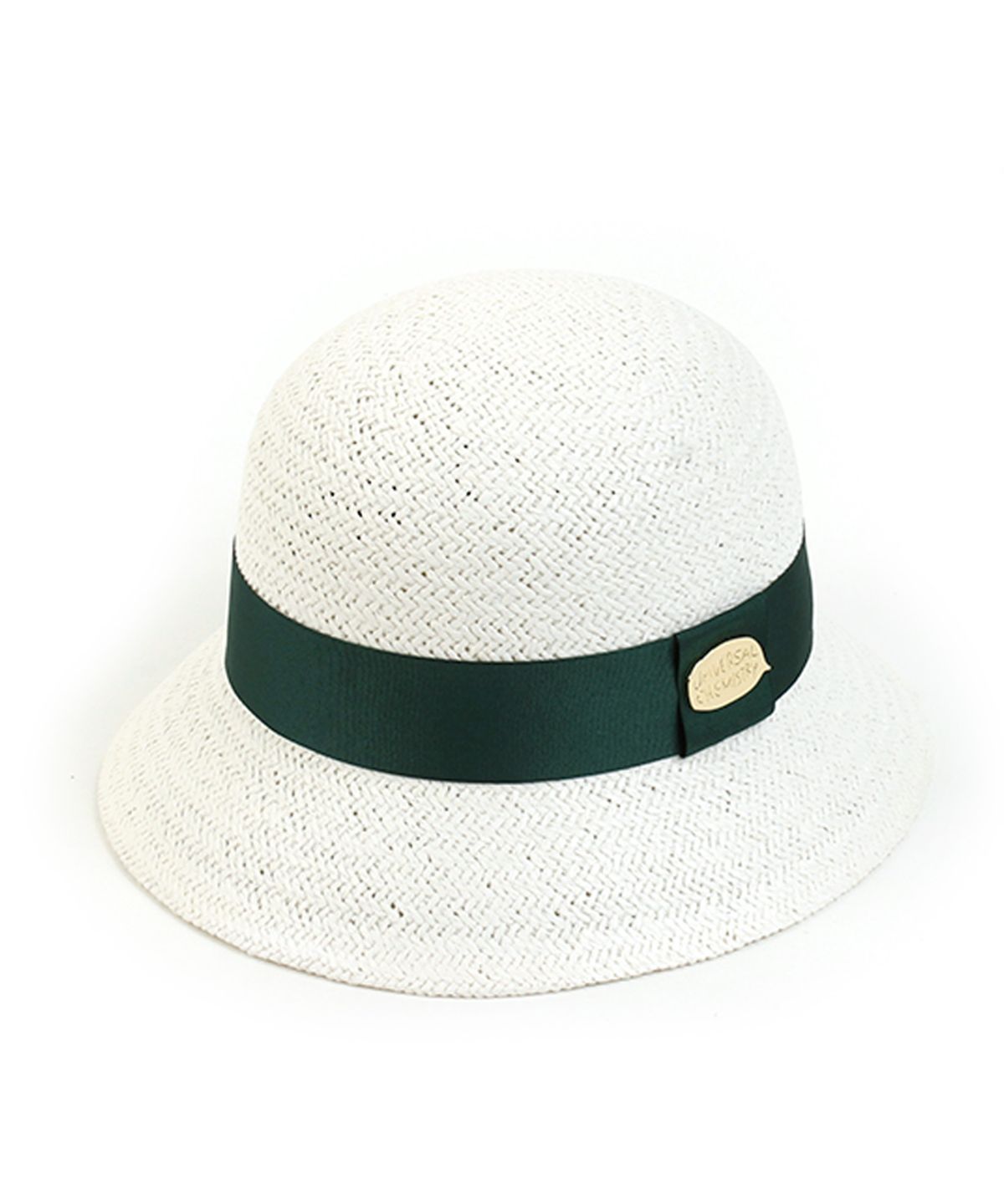 유니버셜 케미스트리(UNIVERSAL CHEMISTRY) Green Line Summer White Cloche Hat 여름모자