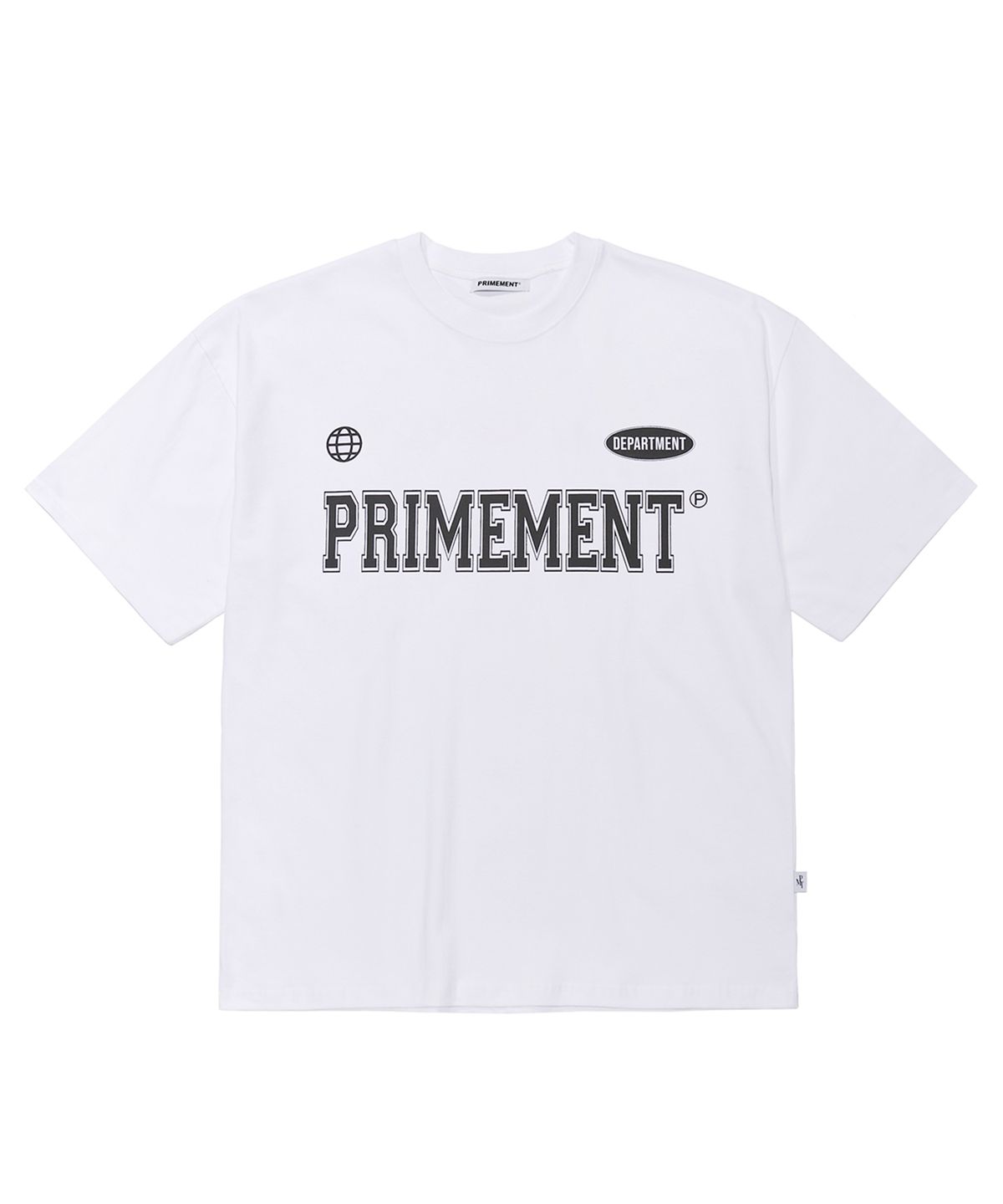 프라임먼트(PRIMEMENT) 스포티 오버핏 반팔티 화이트