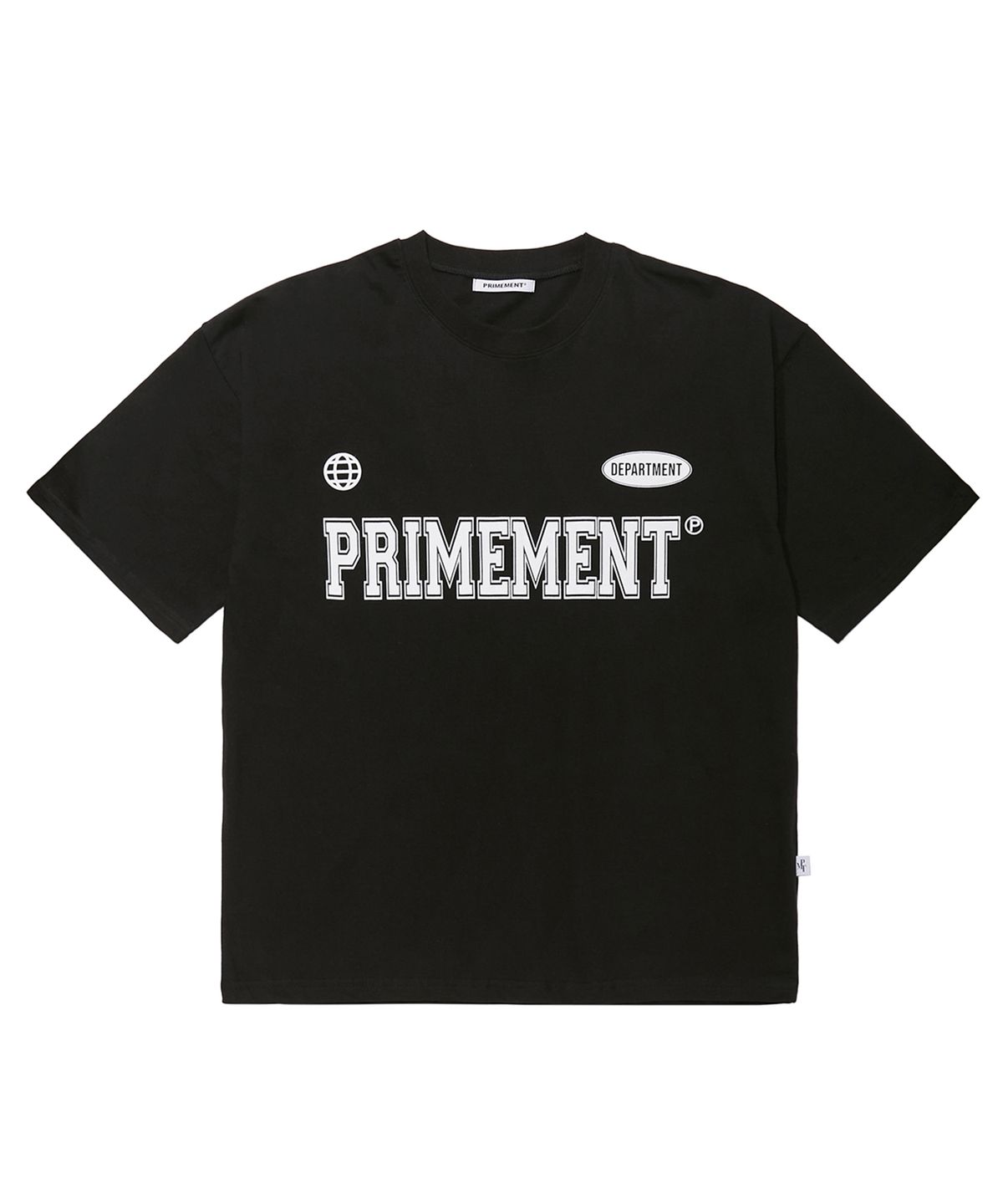 프라임먼트(PRIMEMENT) 스포티 오버핏 반팔티 블랙