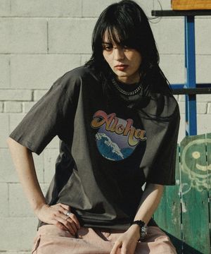 SP 웨이브 알로하 티셔츠-차콜