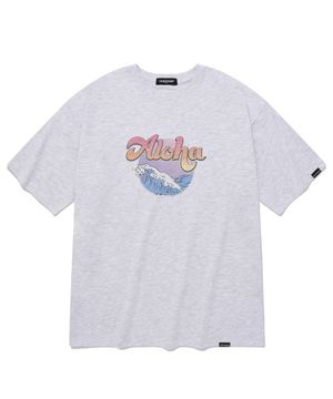 SP 웨이브 알로하 티셔츠-애쉬 멜란지