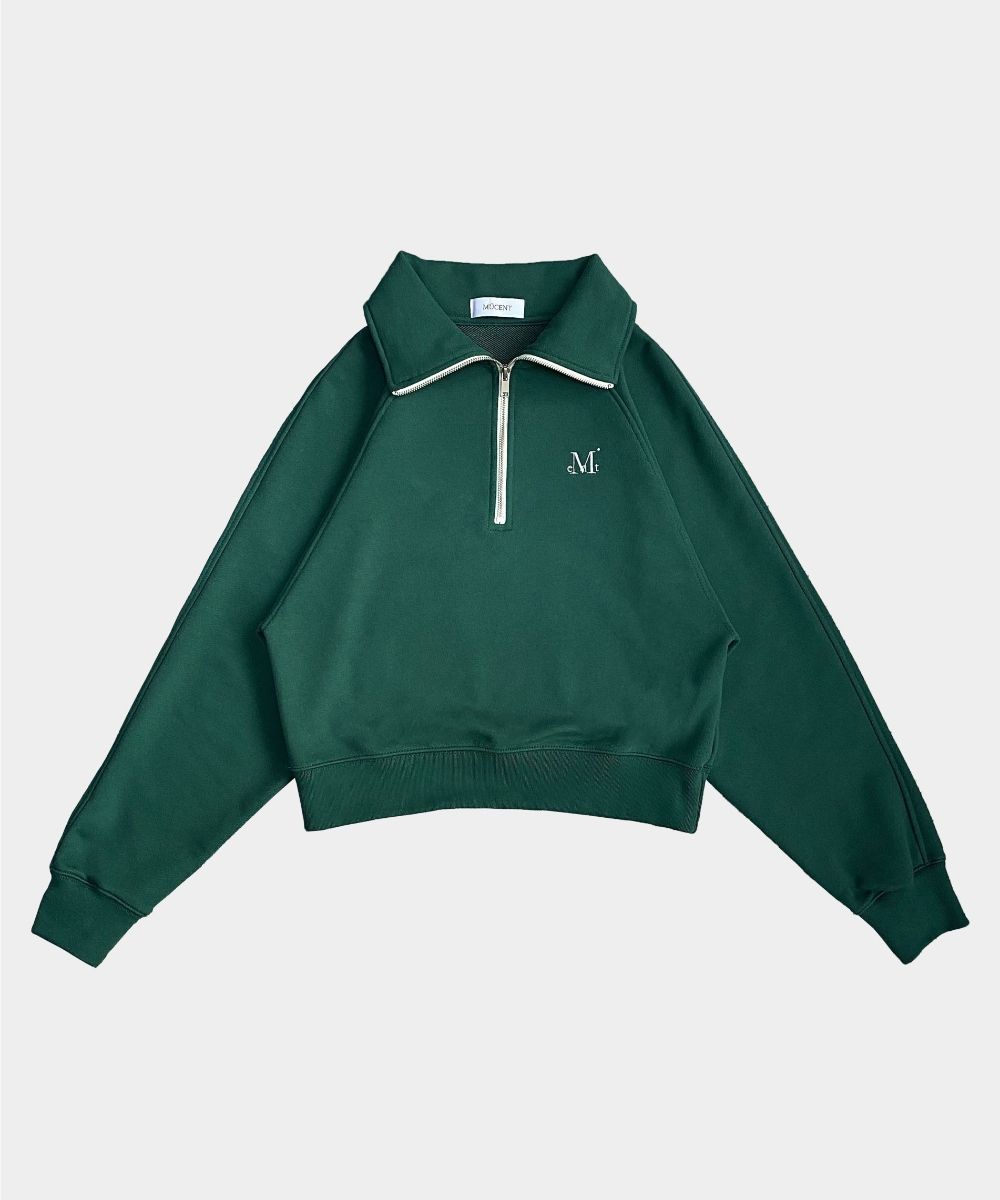 ★MUCENT★ SIGNATURE HALF ZIPUP NECK MTM CROP Woman Olive g MUSINSA | MUCENT SIGNATURE HALF ZIP-UP NECK MTM - CROP Woman