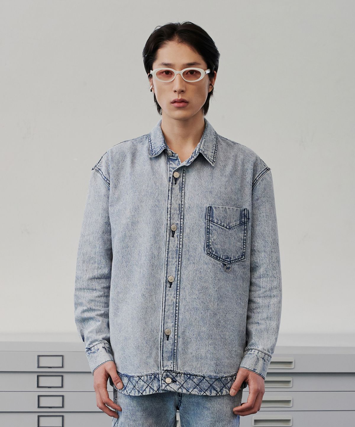 디메이든(DEMADEN) NAPALAKA DENIM SHIRT ICE