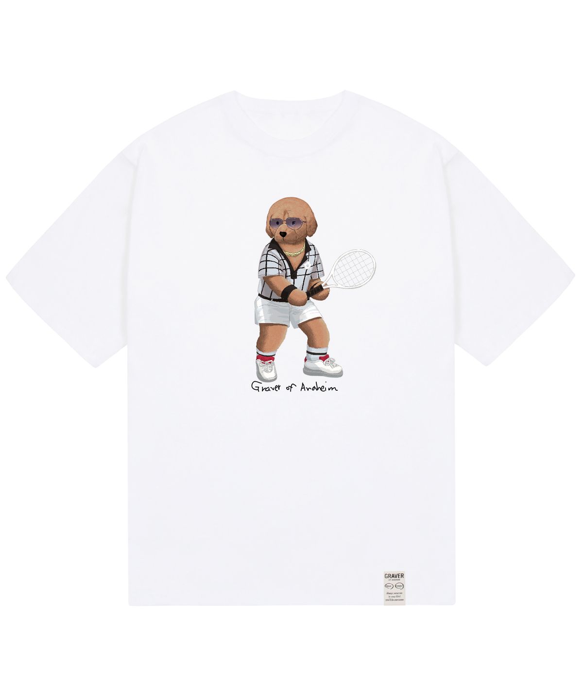 그레이버(GRAVER) [UNISEX]테니스 도그 스트리버 반팔티_화이트